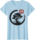 Bonsai Tree Zen Buddhist Enso Circle T-Shirt