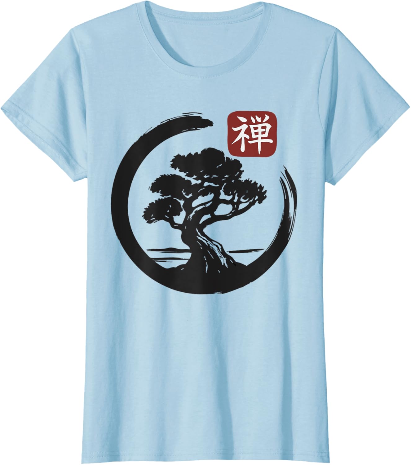 Bonsai Tree Zen Buddhist Enso Circle T-Shirt