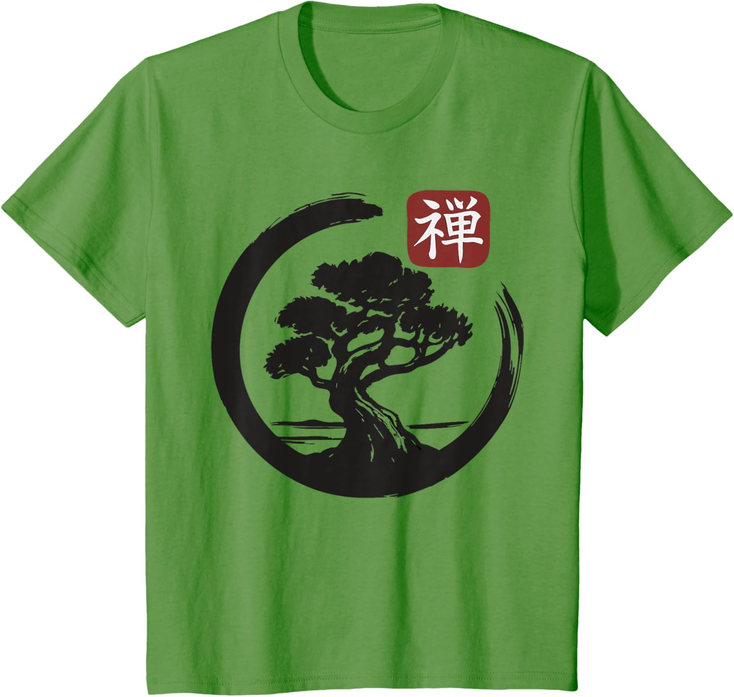 Bonsai Tree Zen Buddhist Enso Circle T-Shirt