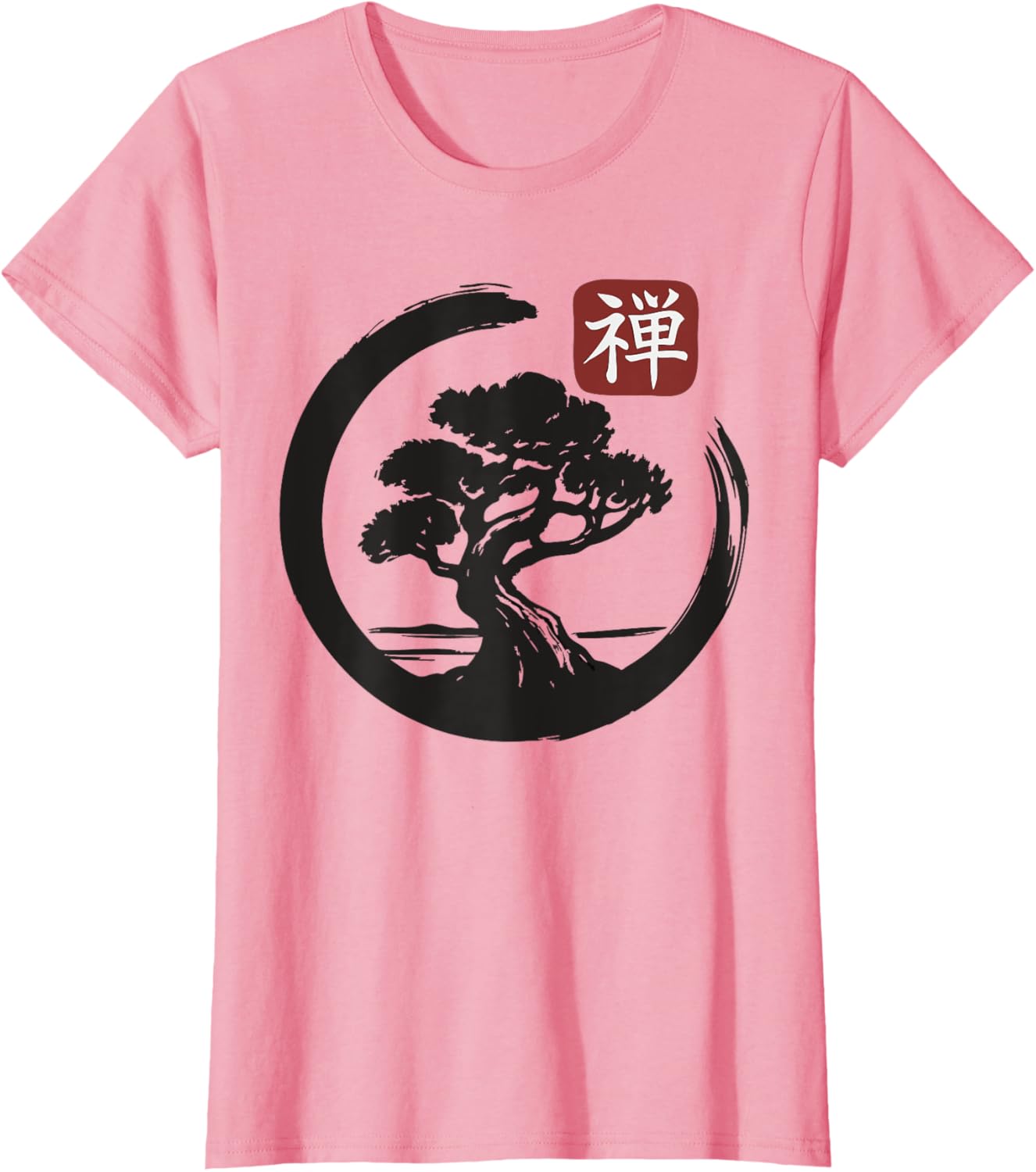 Bonsai Tree Zen Buddhist Enso Circle T-Shirt