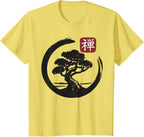 Bonsai Tree Zen Buddhist Enso Circle T-Shirt