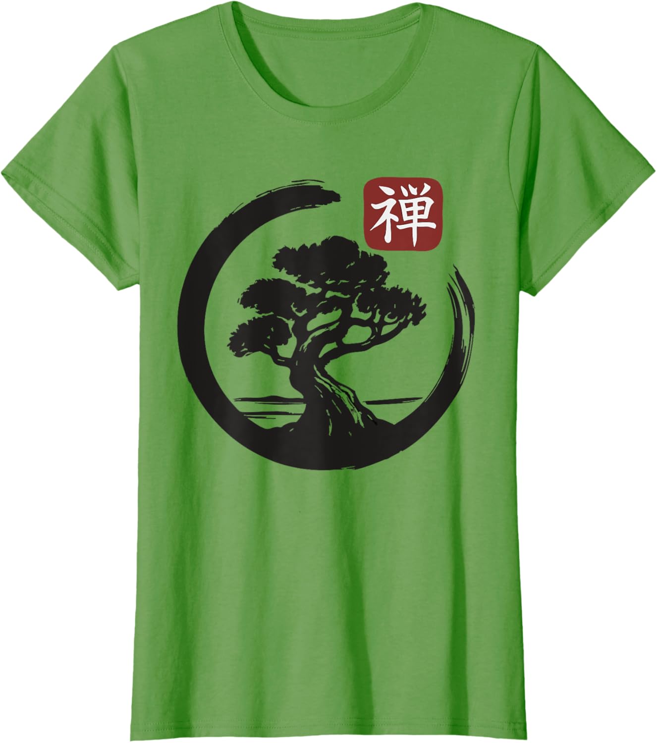 Bonsai Tree Zen Buddhist Enso Circle T-Shirt