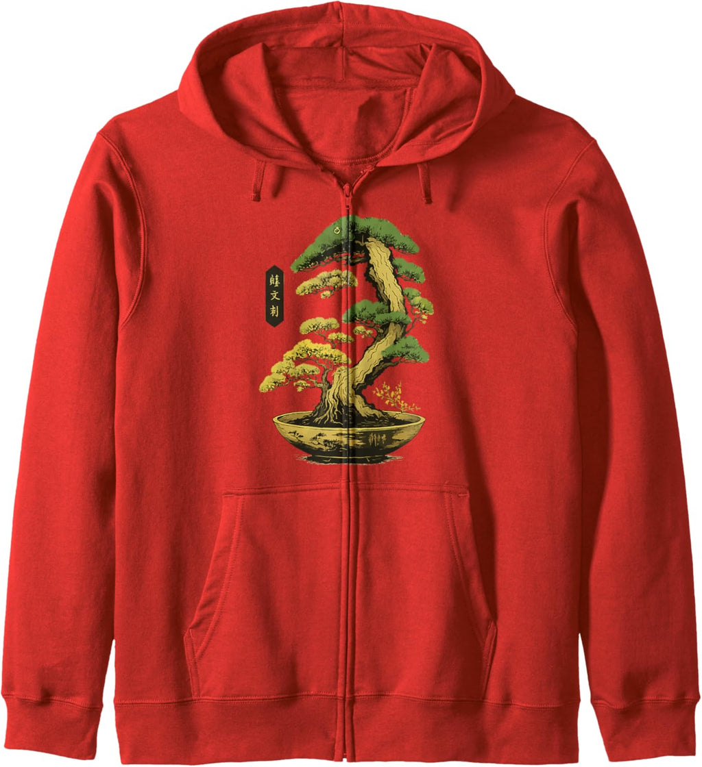 Bonsai Tree Zen Japanese Zip Hoodie