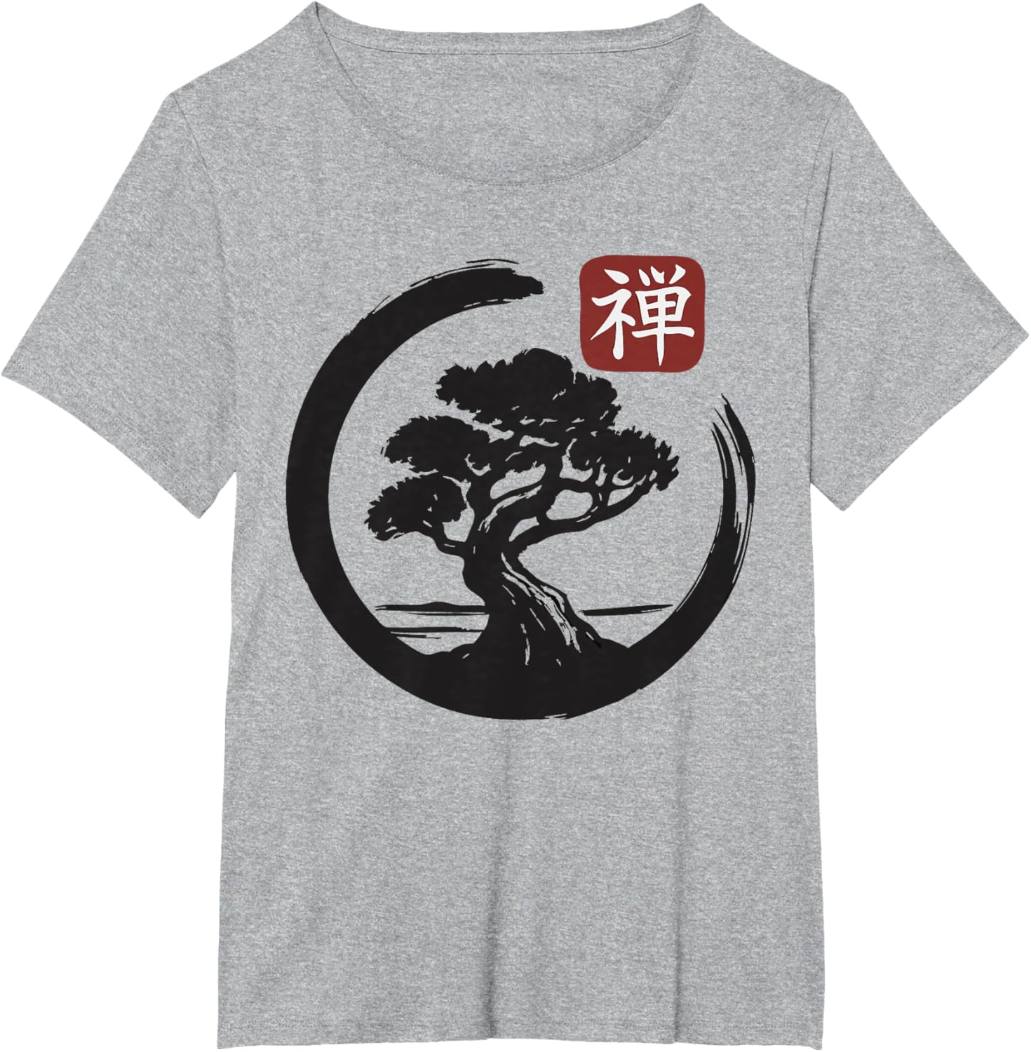 Bonsai Tree Zen Buddhist Enso Circle T-Shirt