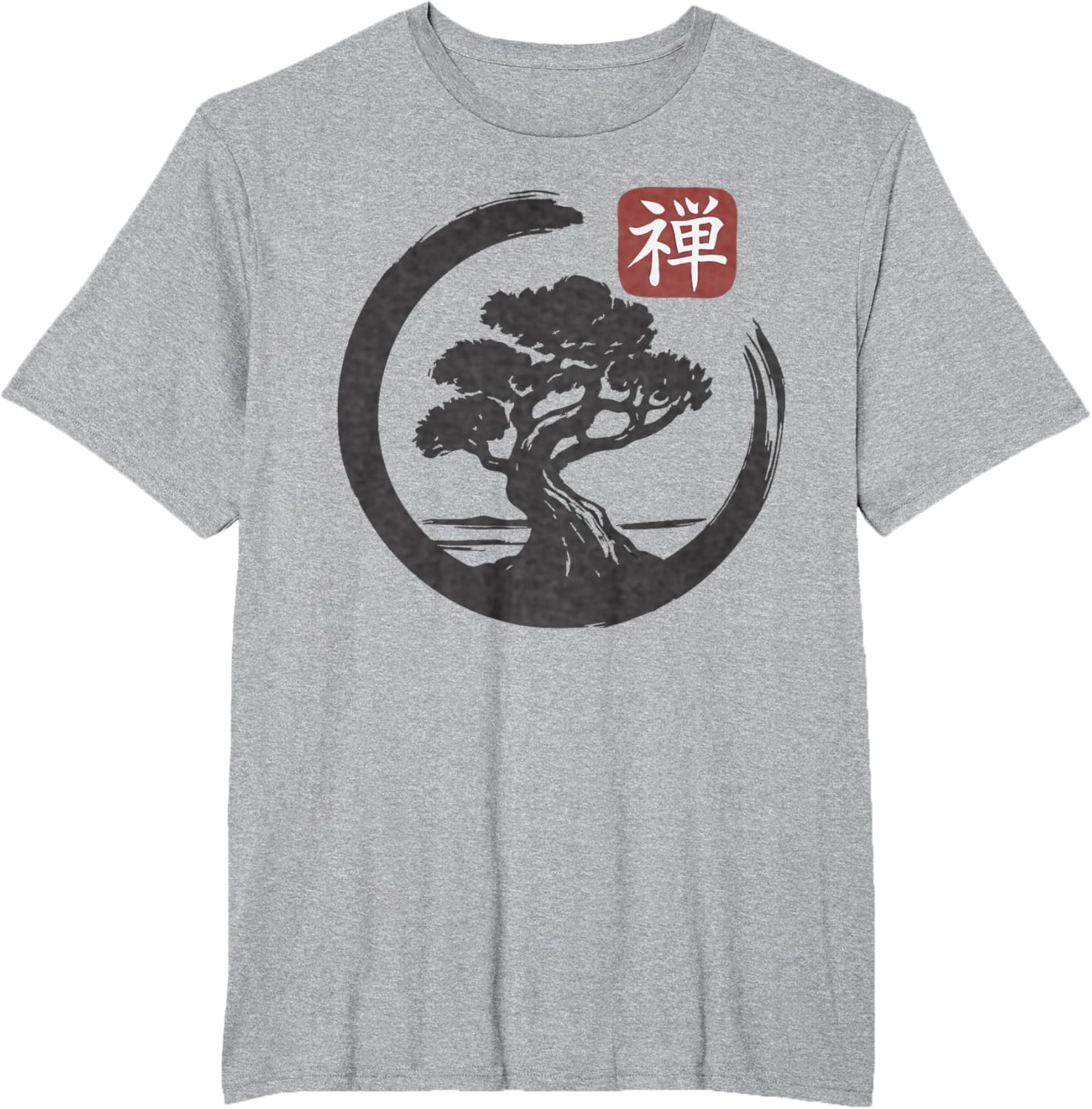 Bonsai Tree Zen Buddhist Enso Circle T-Shirt