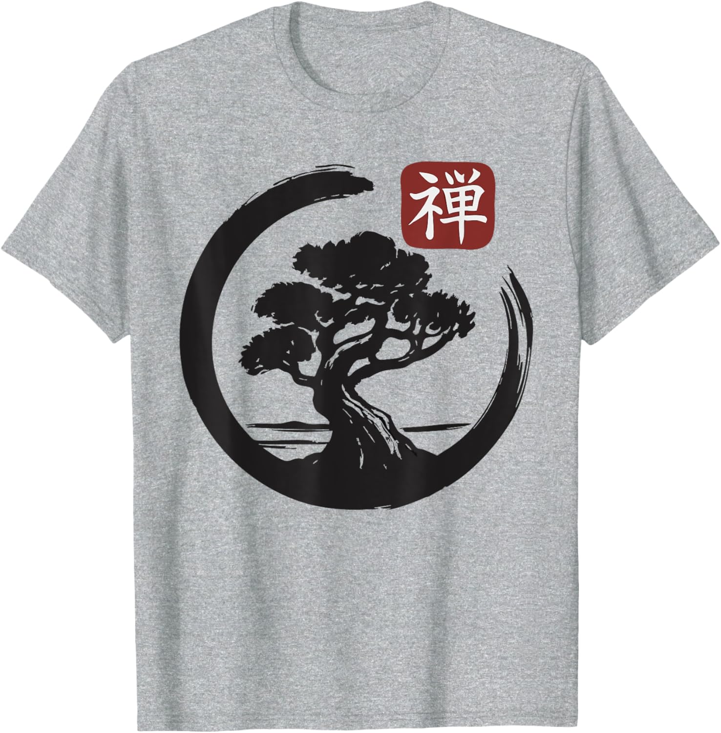 Bonsai Tree Zen Buddhist Enso Circle T-Shirt