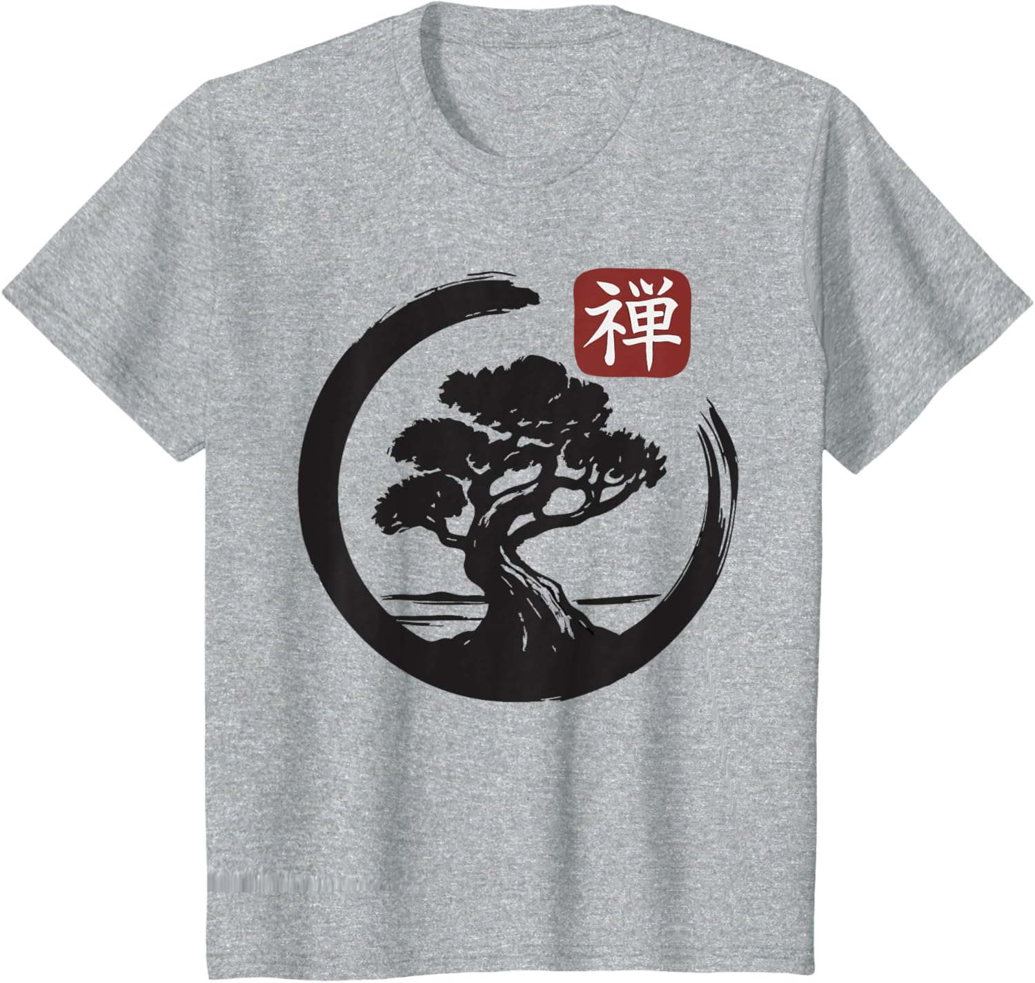 Bonsai Tree Zen Buddhist Enso Circle T-Shirt