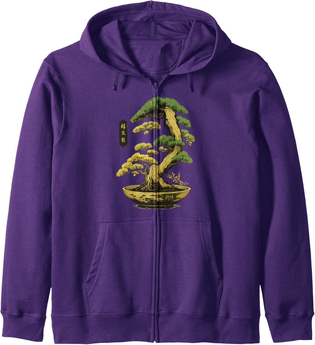 Bonsai Tree Zen Japanese Zip Hoodie